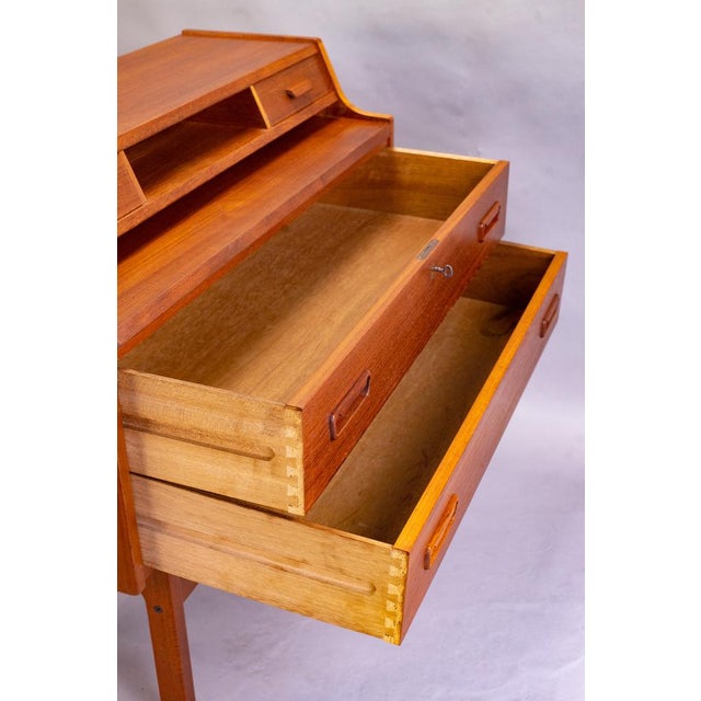 Arne Wahl Iversen Danish Teak Secretaire by Arne Wahl Iversen for Vinde Møbelfabrik, 1960s For Sale - Image 4 of 14
