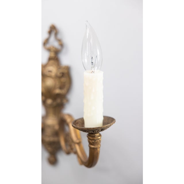 19th Century French Gilt Bronze Wired Wall Sconces - a Pair For Sale In Houston - Image 6 of 9