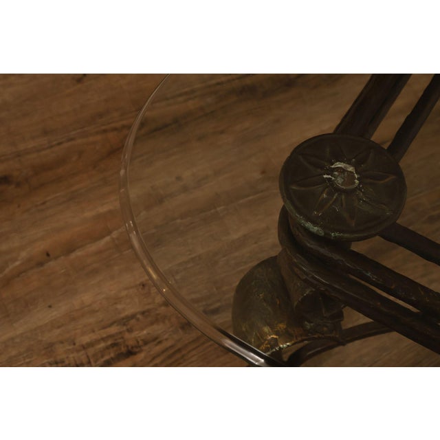 Neoclassical Style Iron And Glass Coffee Table For Sale In Philadelphia - Image 6 of 18
