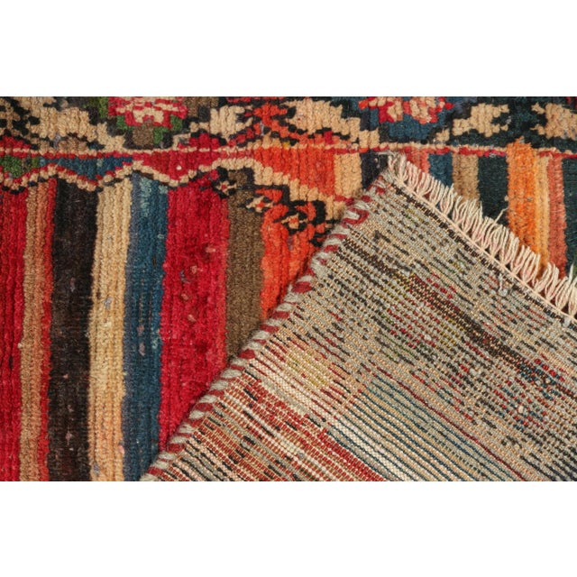 Vintage Gabbeh Tribal Rug in Polychromatic Stripes and Geometric ...