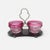 Exquisite Antique Victorian Cranberry Glass Dual Jam Jar Caddy with Ornate Silverplate Stand. No chips or cracks.