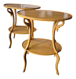 Empire Side Tables with Swan Decor, Italy, Mid-1900s, Set of 2