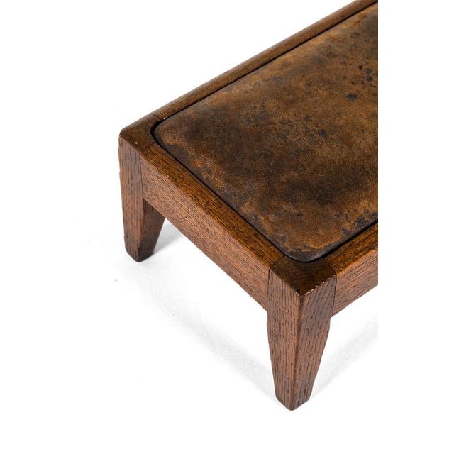 Brown Arts and Crafts Ottoman by Wheeler of Arncroach For Sale - Image 8 of 14