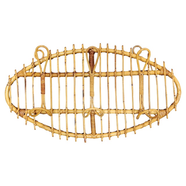 Mid-Century Modern Bamboo Coat Hook attributed to Franco Albini, Italy, 1950s For Sale
