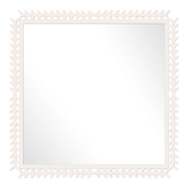 Fleur Home x Chairish Toulouse Trellis Mirror in White Dove, 24x24 For Sale