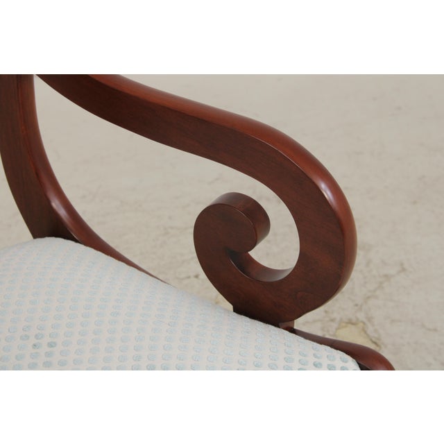 Henkel Harris Vintage Cherry Scroll Arm Open Armchair For Sale - Image 9 of 15