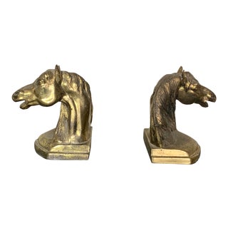 Antique Bronze Horse Head Bookends/Figures - a Pair For Sale