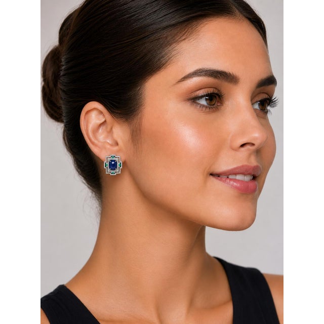 Sapphire Bead Tassle Earrings, A Pair For Sale - Image 4 of 4