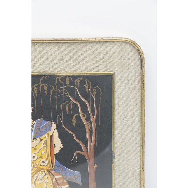 Framed Japanese Print Depicting Lovers' Dance, Early 1900s For Sale - Image 5 of 9