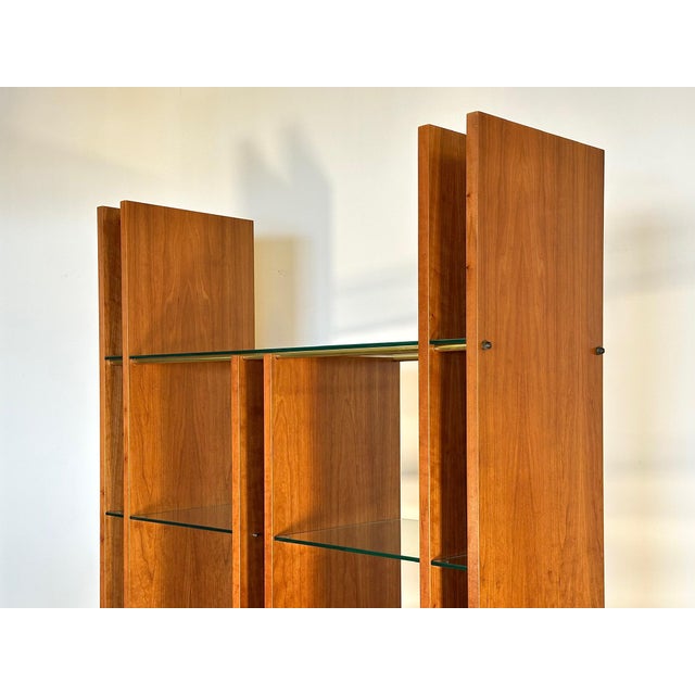 Cherrywood Display Case on Wheels, 1990s For Sale - Image 9 of 15