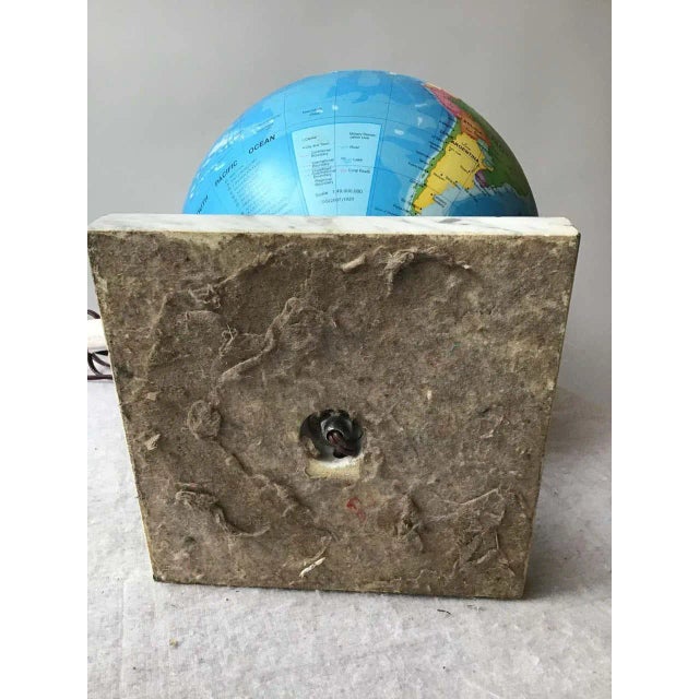 Stone 1960s Globe Lamp on Marble Base For Sale - Image 7 of 8