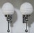 Vintage Art Deco Light Old Lamp Wall Sconces Fixture Nickel Brass & Ribbed Milk Glass Shade Ship Light - Pair For Sale - Image 4 of 5
