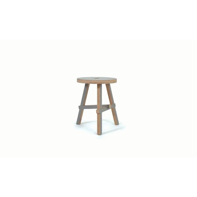 Coin slot gulden stool by studio pin. Dimensions: d 36 x w 36 x h 45 cm. Materials: hpl, birch plywood: manhattan grey. A...