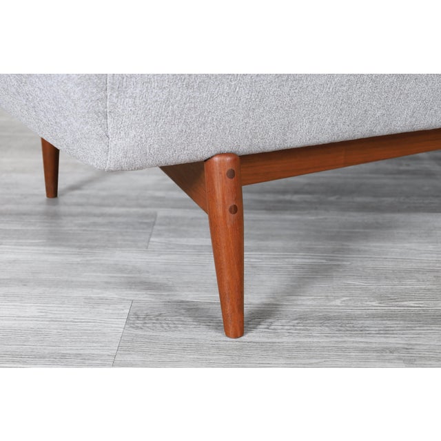 Light Gray Norwegian Teak Sofa by Gerhard Berg for Lk Hjelle, 1960s For Sale - Image 8 of 10