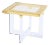 Pasargad Home Vicenza Lucite White & Gold Side Table For Sale
