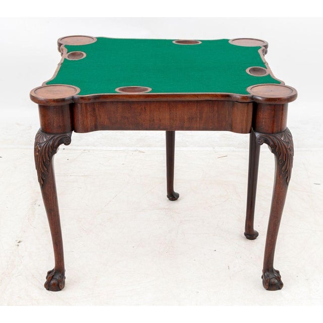 Brown George II Mahogany Triple Fold-Over Games Table For Sale - Image 8 of 12