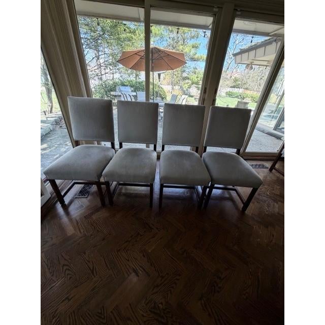 Beautiful Traditional Oak Parquet Dining Room Table and Chairs With 2 Exenstions For Sale - Image 4 of 17