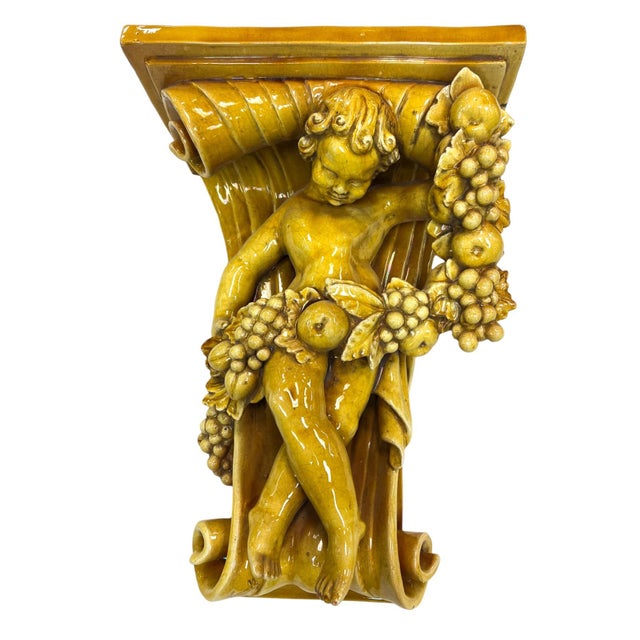 This exceptional Italian wall bracket, handcrafted in the early 20th Century, exemplifies the Baroque Revival style with...