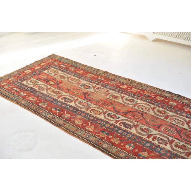 1920s Antique Caucasian Runner Rug , 3.9 x 10.9 For Sale - Image 5 of 11