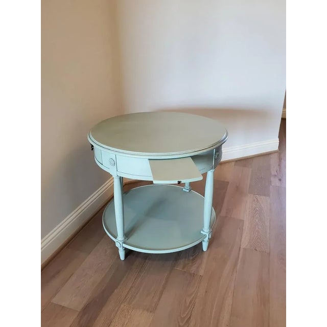 Late 20th Century Drexel Heritage Painted Two Tier Side Table For Sale - Image 5 of 11