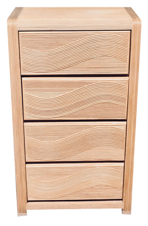 Vintage Rattan High Chest of Drawers, 1980s