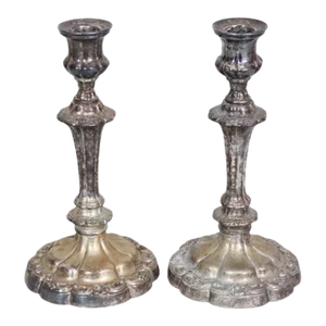 Victorian Silverplate Candlestick Holders - a Pair