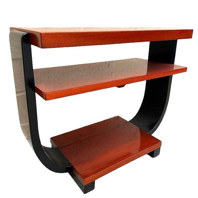 Red 1930s Two-Tone Geometric Art Deco Side Table Attributed to Gilbert Rohde for Brown Saltman, Pair For Sale - Image 8 of 8