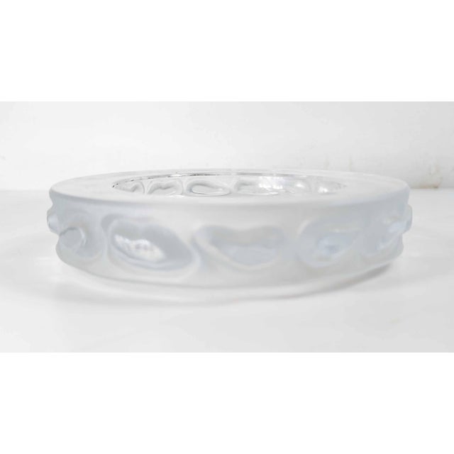 20th Century Clear and Frosted Glass Wine Coaster, French or Italian For Sale - Image 4 of 14