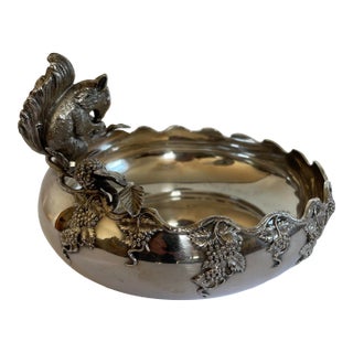 Antique E.G.Webster Silver Plate Squirrel Nut Dish For Sale