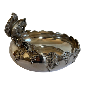 Antique E.G.Webster Silver Plate Squirrel Nut Dish