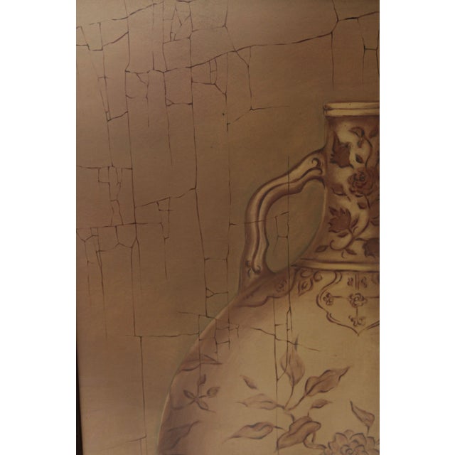 2010s Vintage Antiqued Urn Vase Art Prints, Custom Framed - A Pair For Sale - Image 5 of 13