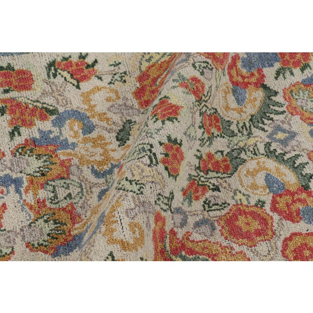 Rug & Kilim’s Classic Style Runner Rug in White With Floral Patterns For Sale In New York - Image 6 of 7