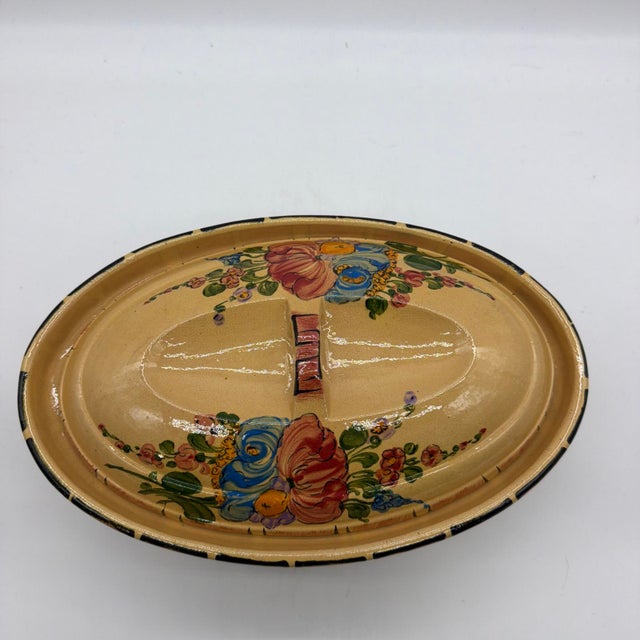 Farmhouse Vintage Hand-Painted French Covered Terrine, H. Siegfried, Soufflenheim, Alsace For Sale - Image 3 of 13
