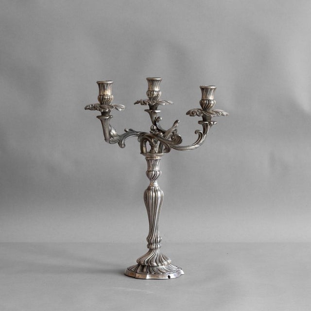 Silver Vintage Candleholder in Silver Plating, 1930 For Sale - Image 8 of 8