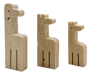 Vintage Italian Zoomorphic Sculptures in Travertine Stone, 1970s, Set of 3