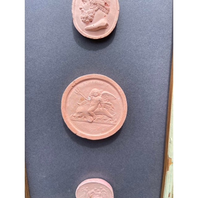 Classical Framed Grand Tour Style 3 Intaglios in 1880s Pine Frame For Sale - Image 4 of 7