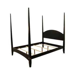 Ethan Allen American Impressions Black Painted Queen Poster Bed For Sale