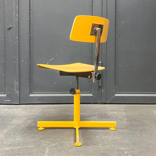 Vintage Yellow Wooden Desk Chair For Sale - Image 14 of 18