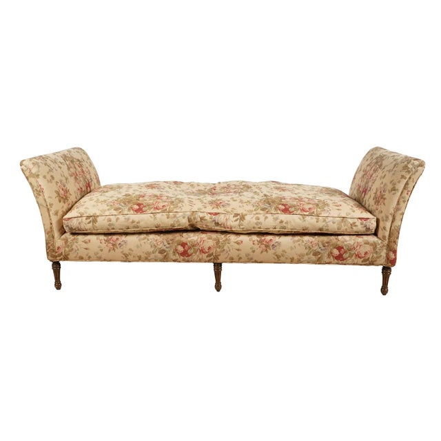 Vintage Late 20th Century English Regency Style Backless Sofa With Down Cushion & 8 Way Hand Tied Coil Springs For Sale - Image 11 of 11