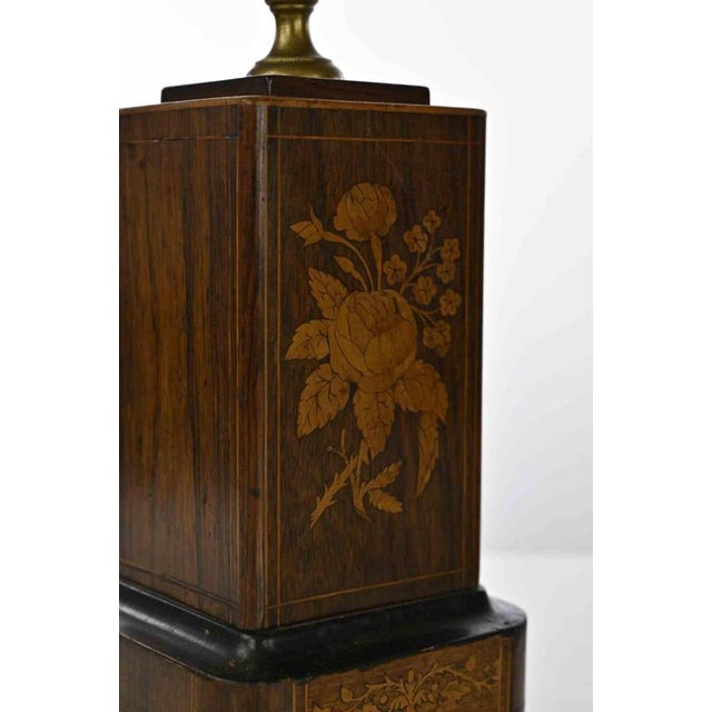19th Century French Empire Bronze Vases with Inlaid Wood, Set of 2 For Sale - Image 4 of 6