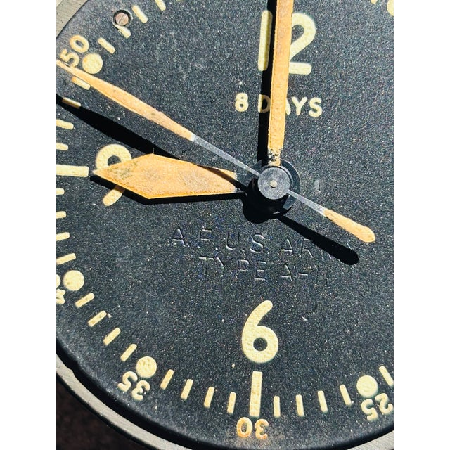 Industrial 1940s Jaeger-LeCoultre Longines A. F. u.s. Army a-11 8 Day Clock For Sale - Image 3 of 15
