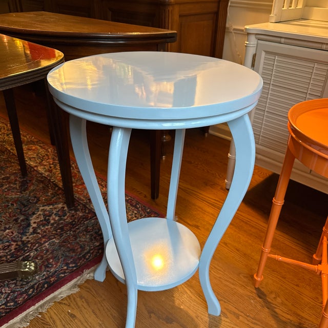 Mid 20th Century Blue Lacquered Side Table For Sale - Image 5 of 7