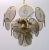 1970s Mid-Century Modern Chandelier in Amber Glass and Brass from Vistosi, 1960s For Sale - Image 5 of 9