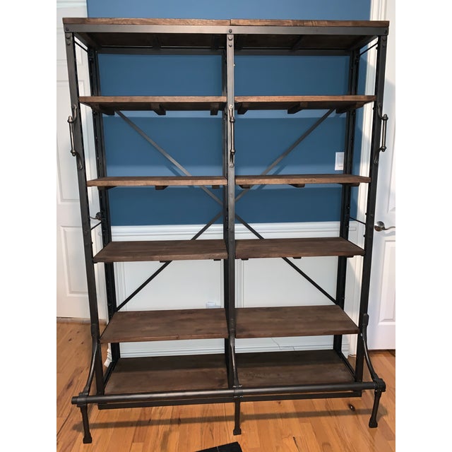 French Restoration Hardware Library Double Shelving Etagere Chairish