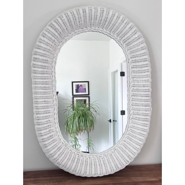 How about adding this large, white wicker, coastal beauty to your beachy abode? Perfect for you summer get away, or Palm...