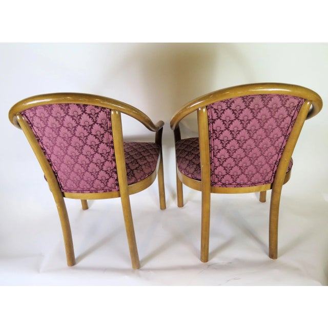 Mid-Century Modern Hans Wegner Attributed Danish Birchwood Open Arm Side Chairs/A Pair For Sale - Image 3 of 5