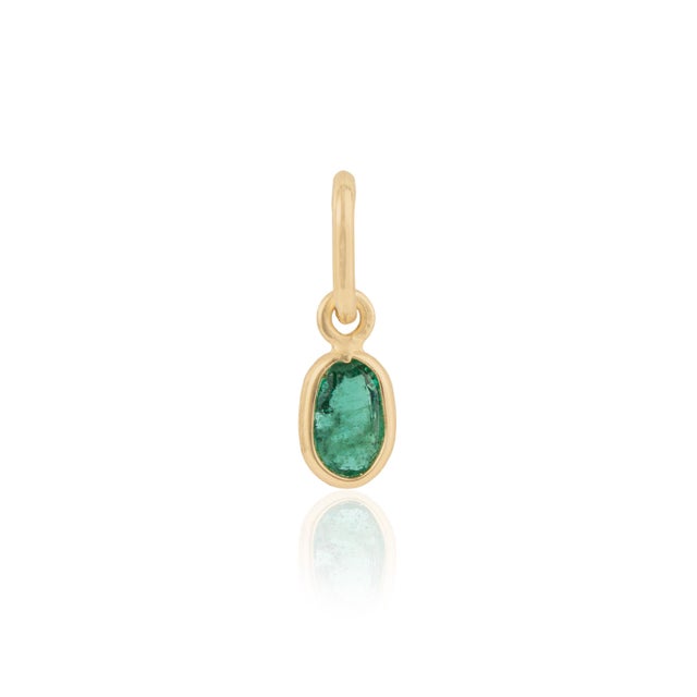 VR Jewels 14k Solid Gold Contemporary Emerald Charm Pendant Gift for Birthday For Sale - Image 4 of 18