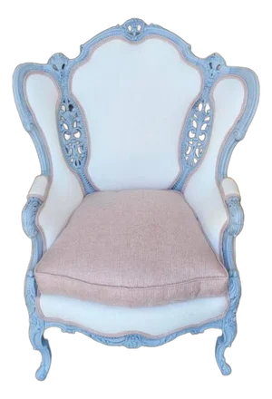 1950s Rococo Revival Fanback Carved Chair