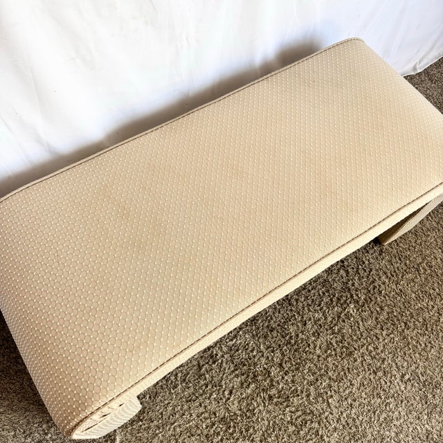 Vintage Postmodern Waterfall Fabric Bench For Sale - Image 4 of 5