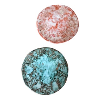 Vintage Ceramic Flat Plates from Vallauris, 1960s, Set of 2 For Sale